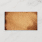 Vintages Interieur Designer Altpapier Hintergrund Visitenkarte (Rückseite)