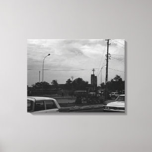 Vintages Irak Baghdad Straßentaxis Leinwanddruck