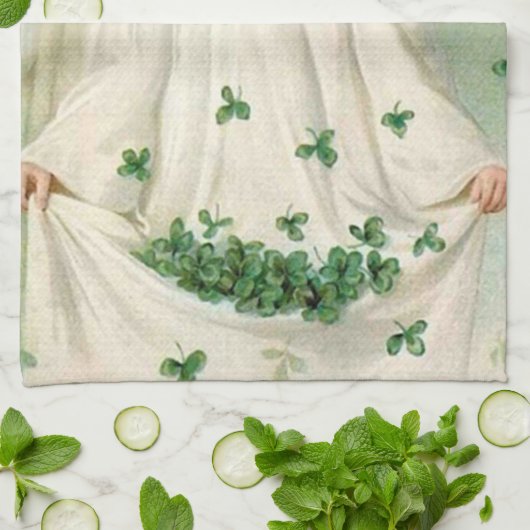 Vintages irisches Engelsküchentuch Geschirrtuch (Gefaltet)