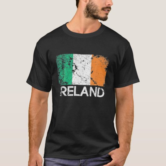Vintages irisches Flaggenpreisgeschenk T-Shirt (Vorderseite)