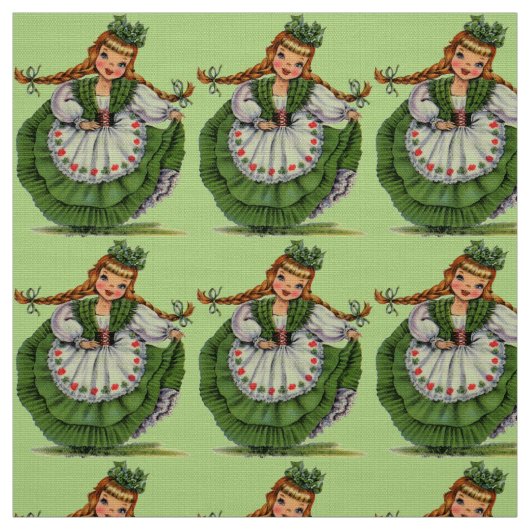 Vintages irisches Fräulein Stoff (Muster)