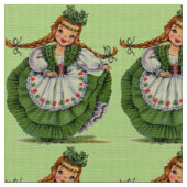 Vintages irisches Fräulein Stoff (Nahaufnahme)