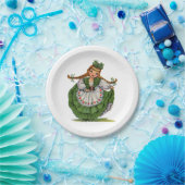 Vintages irisches Girl Traditionelles Kleid Pappteller (Party)