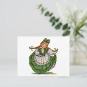 Vintages irisches Girl Traditionelles Kleid Postkarte (Stehend Vorderseite)