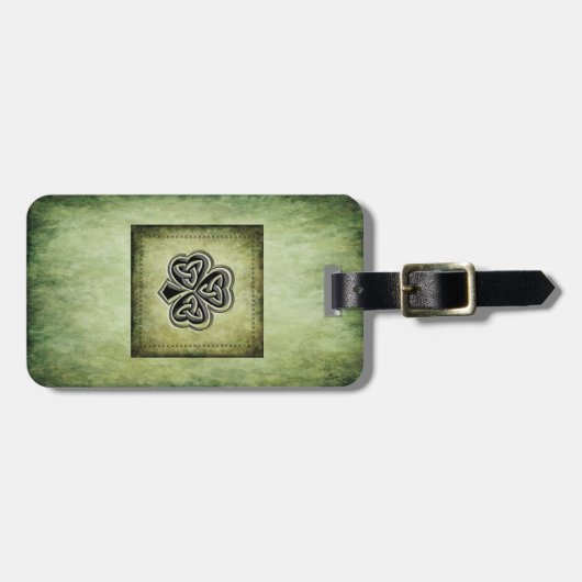 Vintages irisches Glücksspiel-Kleeblatt Gepäckanhänger (Vorderseite horizontal)
