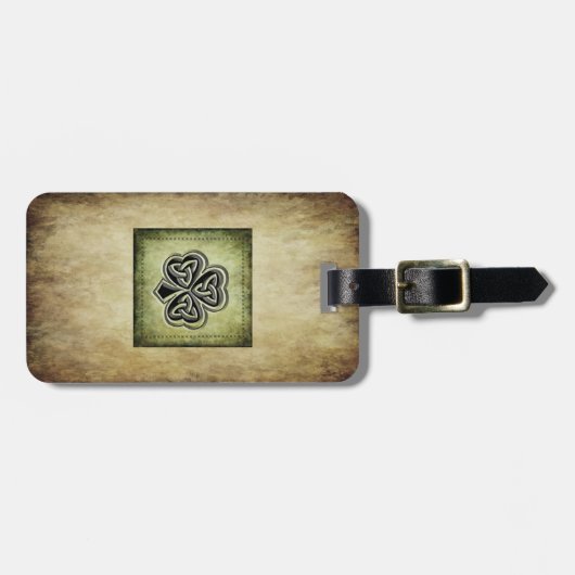 Vintages irisches Glücksspiel-Kleeblatt Gepäckanhänger (Vorderseite horizontal)