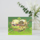 Vintages irisches Herz St. Patrick's Day Postkarte (Stehend Vorderseite)