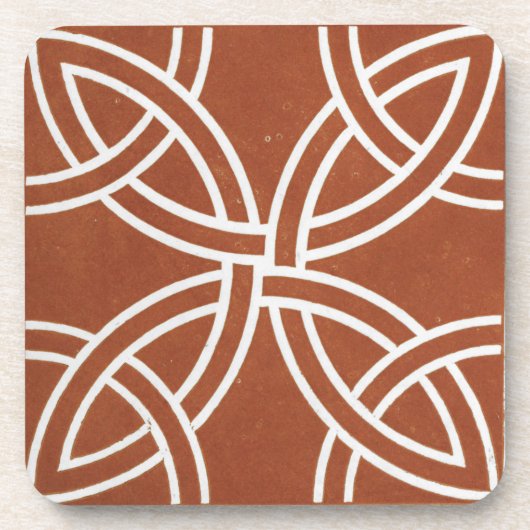 Vintages irisches keltisches Kunstdesign Rot Getränkeuntersetzer (Vorderseite)
