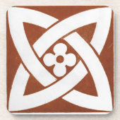 Vintages irisches keltisches Kunstdesign Rot Getränkeuntersetzer (Vorderseite)