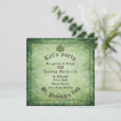 Vintages irisches Kleeblatt Saint Patrick Einladung (Stehend Vorderseite)