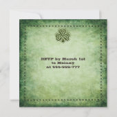 Vintages irisches Kleeblatt Saint Patrick Einladung (Rückseite)