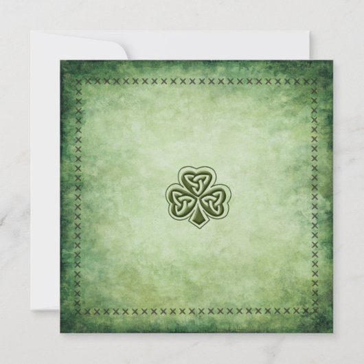 Vintages irisches Kleeblatt Saint Patrick Einladung (Rückseite)