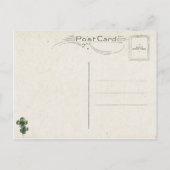 Vintages irisches Lass mit Fiddle Postkarte (Rückseite)