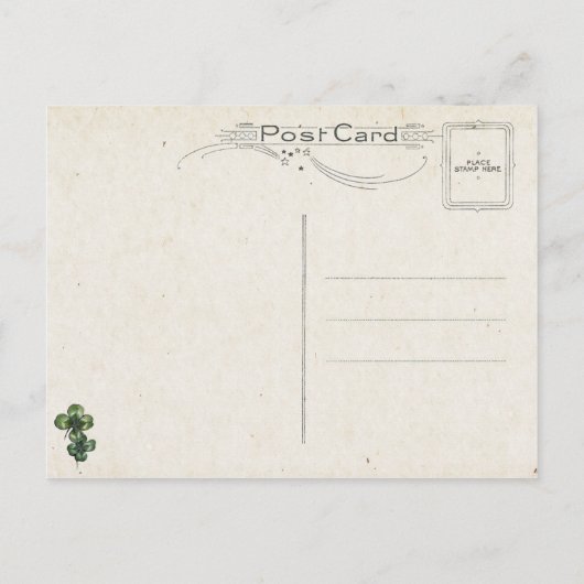 Vintages irisches Lass mit Fiddle Postkarte (Rückseite)