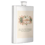 Vintages irisches Segen, Hände und Kleeblätter Flachmann (Rechts)