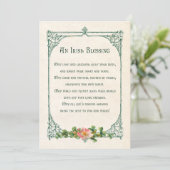 Vintages irisches Segen mit Kleeblättern und rusti Feiertagskarte (Stehend Vorderseite)