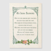 Vintages irisches Segen mit Kleeblättern und rusti Magnetkarte (Vorderseite)