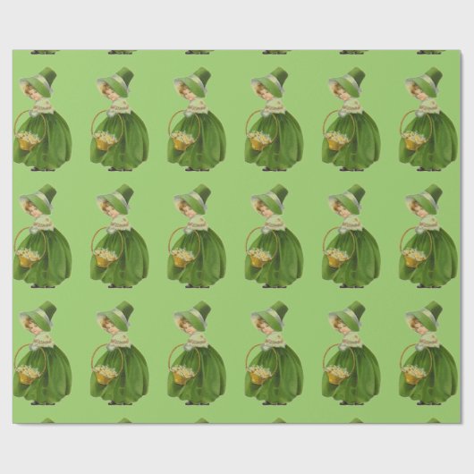 Vintages irisches Verpackungs-Papier Geschenkpapier (Flach)