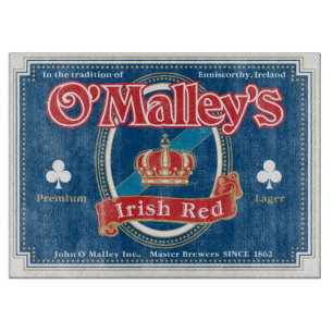 Vintages Irish Bee Label Glass Cutting Board Schneidebrett