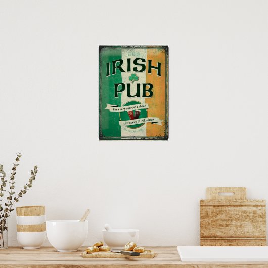 Vintages Irish Pub Memorabilia Poster (Küche)