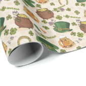 Vintages Irland-Ikonen-Muster Geschenkpapier (Rolleneckpunkt)