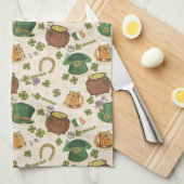 Vintages Irland-Ikonen-Muster Geschirrtuch (Viertel Falte)