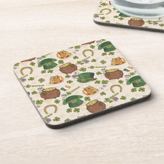 Vintages Irland-Ikonen-Muster Getränkeuntersetzer (Linke Seite)