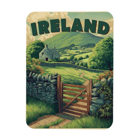 Vintages Irland Landschaft Magnet (Vertikal)