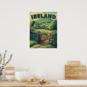 Vintages Irland Landschaft Poster (Küche)