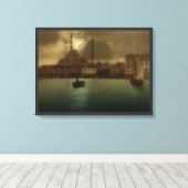 Vintages Istanbul im Mondlicht Leinwanddruck (Insitu (Holzboden))