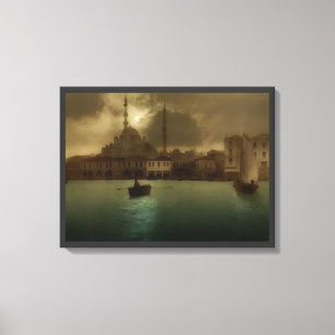 Vintages Istanbul im Mondlicht Leinwanddruck