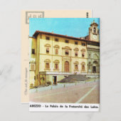 Vintages Italien, Arezzo, Brüderschaftspalast Postkarte (Vorne/Hinten)