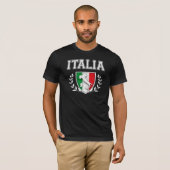 Vintages ITALIEN-Flaggen-Wappen T-Shirt (Vorne ganz)
