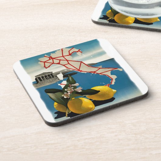 Vintages Italien Getränkeuntersetzer (Linke Seite)