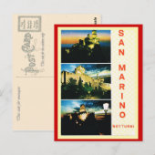Vintages Italien, Reiseplaner, San Marino Postkarte (Vorne/Hinten)