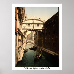 Vintages Italien, Seufzerbrücke Venedig Poster