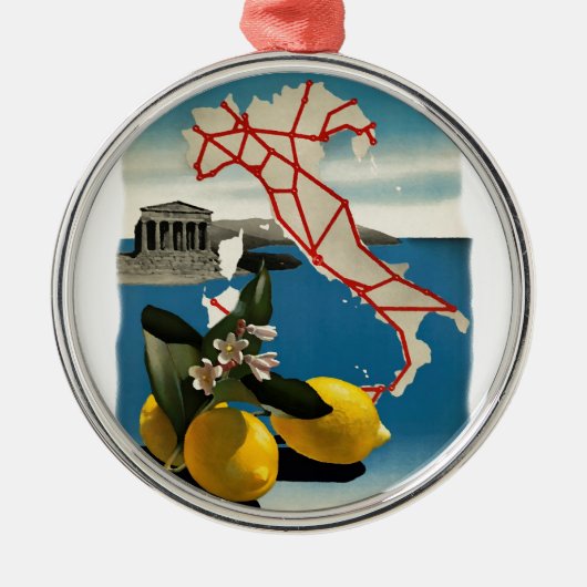 Vintages Italien Silbernes Ornament (Vorne)
