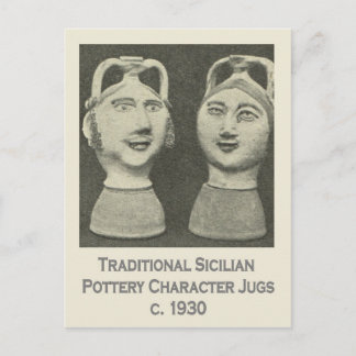 Vintages Italien, Sizilien, traditionelle Töpferei Postkarte