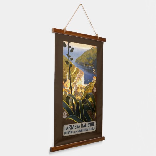 Vintages Italien Wandteppich Mit Holzrahmen (Gewinkelt)