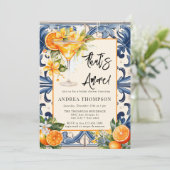 Vintages Italienisch | Citrus Orange | BRAUTPARTY Einladung (Stehend Vorderseite)