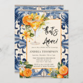 Vintages Italienisch | Citrus Orange | BRAUTPARTY Einladung (Vorne/Hinten)