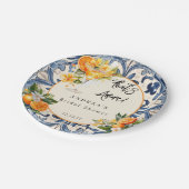 Vintages Italienisch | Citrus Orange | BRAUTPARTY Pappteller (Schrägansicht)