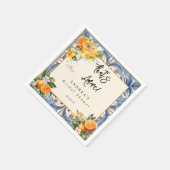 Vintages Italienisch | Citrus Orange | BRAUTPARTY Serviette (Ecke)