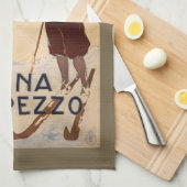 Vintages italienisches Alpenhandtuch Küchentuch (Viertel Falte)