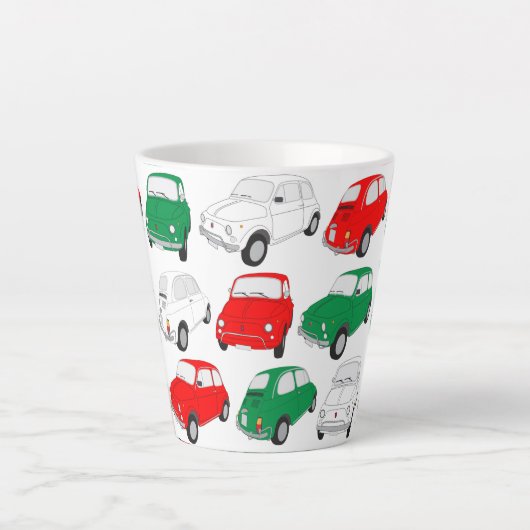 Vintages italienisches Automuster Latte Tasse (Vorderseite)
