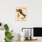 Vintages Italienisches Kartenster Poster (Heimbüro)