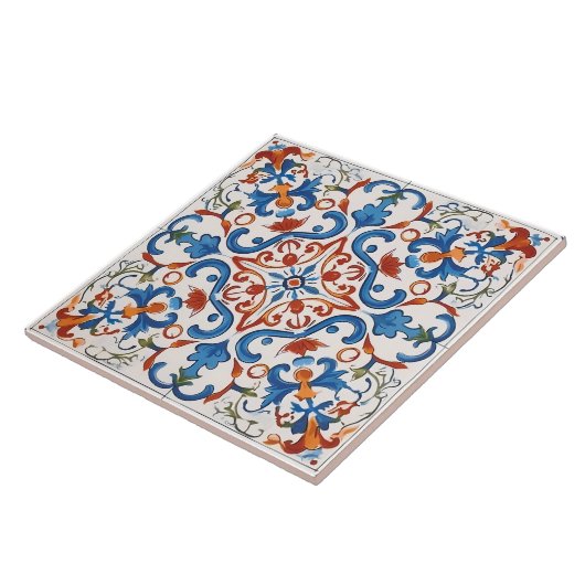 Vintages italienisches Mittelmeer-Muster Fliese (Seite)