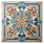 Vintages italienisches Mittelmeer-Muster Fliese (Vorderseite)