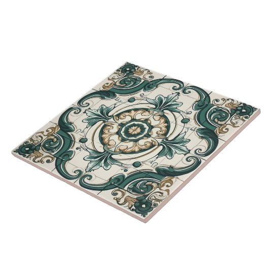 Vintages italienisches Mittelmeer-Muster Fliese (Seite)