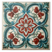 Vintages italienisches Mittelmeer-Muster Fliese (Vorderseite)